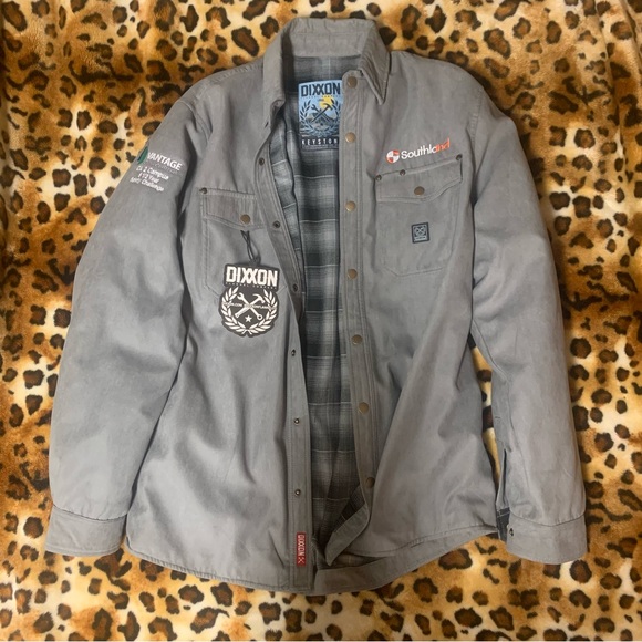 DIXXON Other - Dixxon Gray flannel Jacket with Embroidered Accents keystone gray with tags